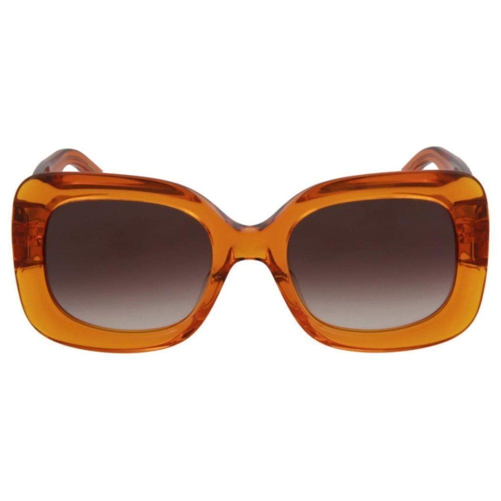 Pomellato Womens Acetate Wide Thick Square Frame Sunglasses Orange